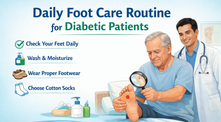 Daily foot care for diabetics