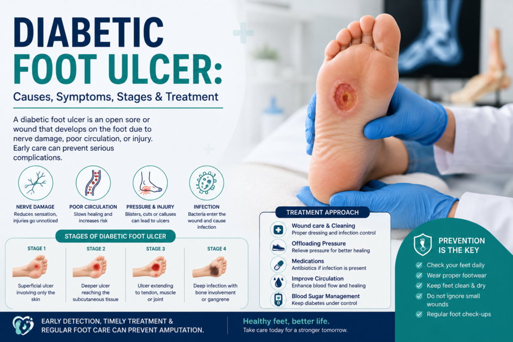 Diabetic foot ulcer assessment and treatment by a foot care specialist