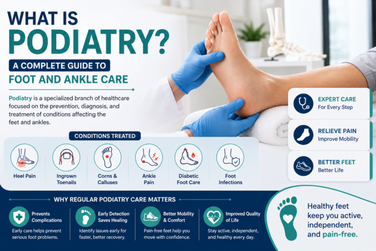Podiatry and professional foot and ankle care examination